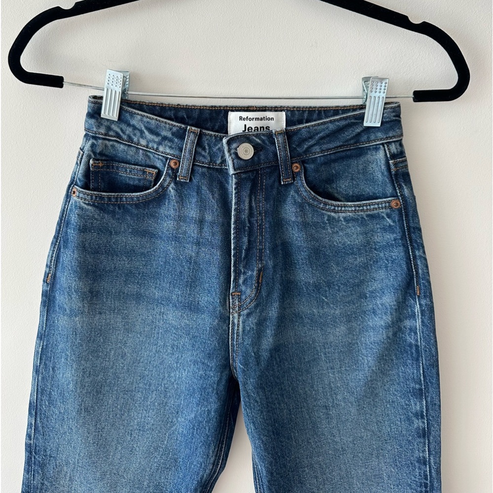 Reformation denim high rise straight jeans NEW - Picture 2 of 7